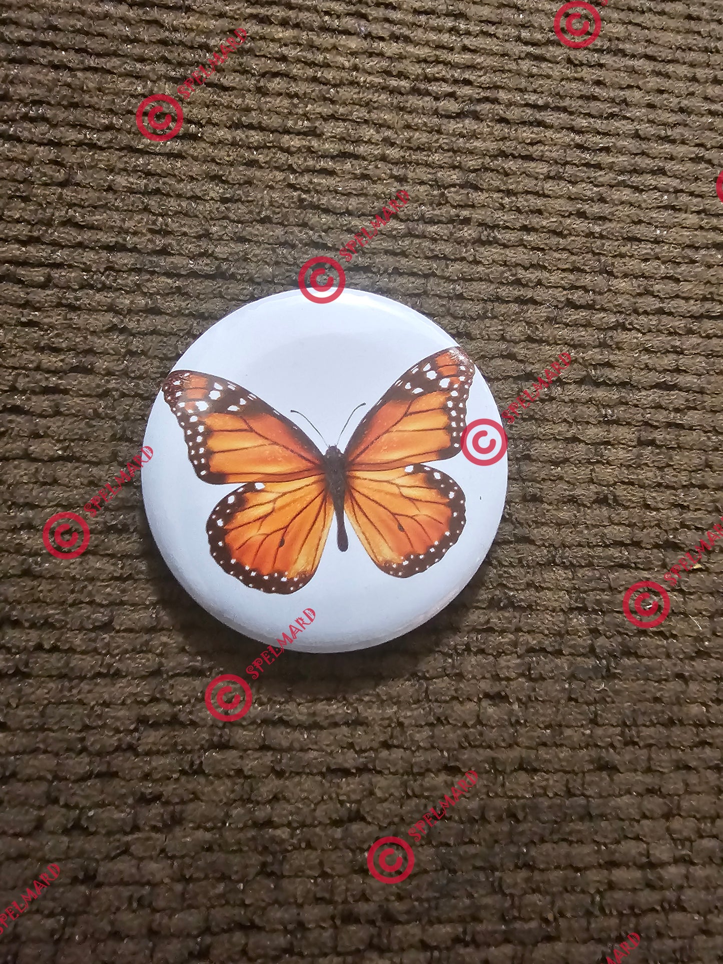 Butterfly Button Badge Collectible 2 1/2 Inches